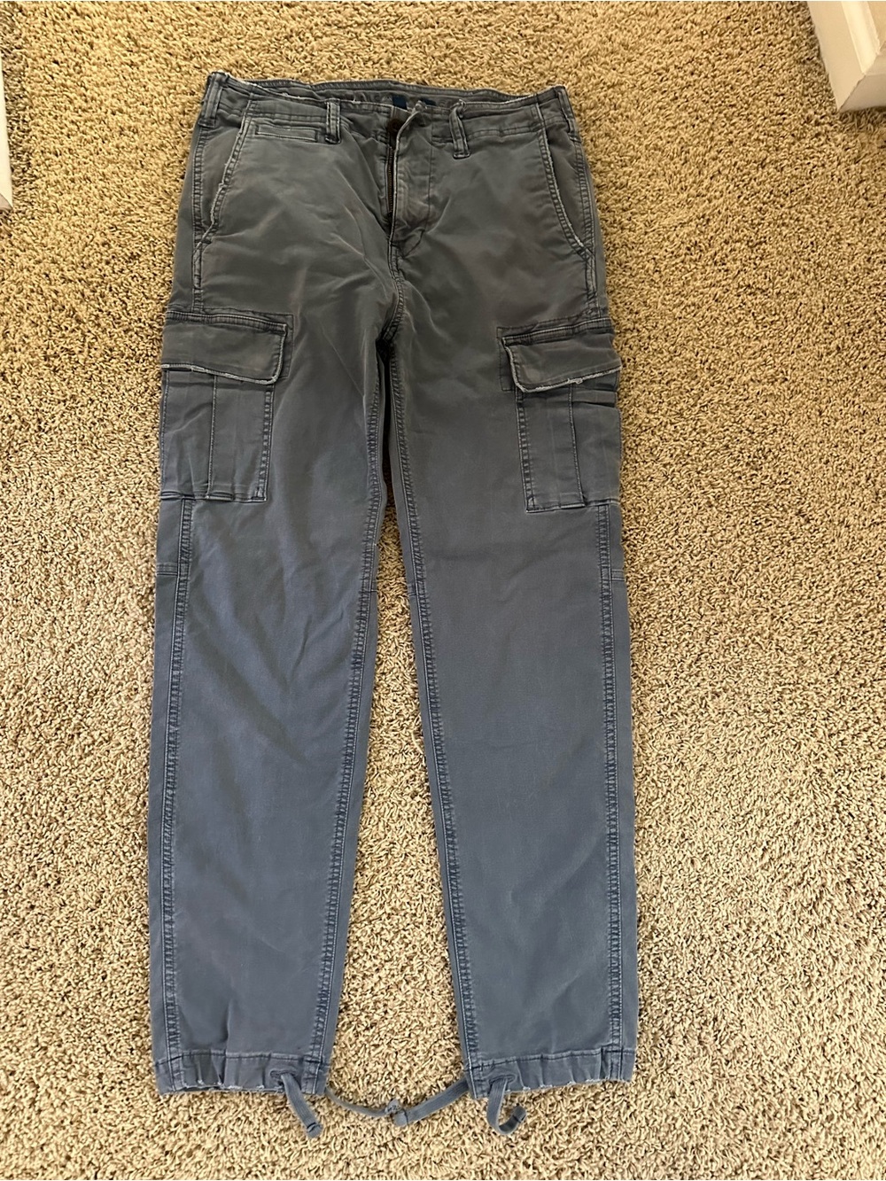 American Eagle Outfitters Gray Cargo Pants with Ankle Ties